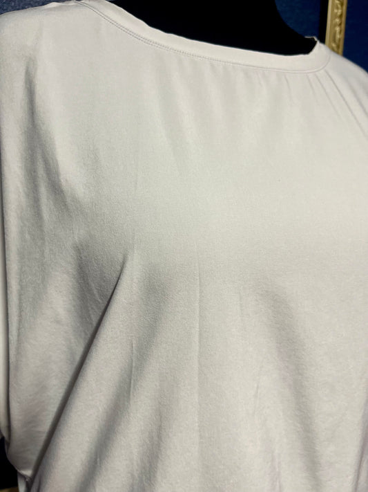 Zella Soft Gray Mesh Back Top