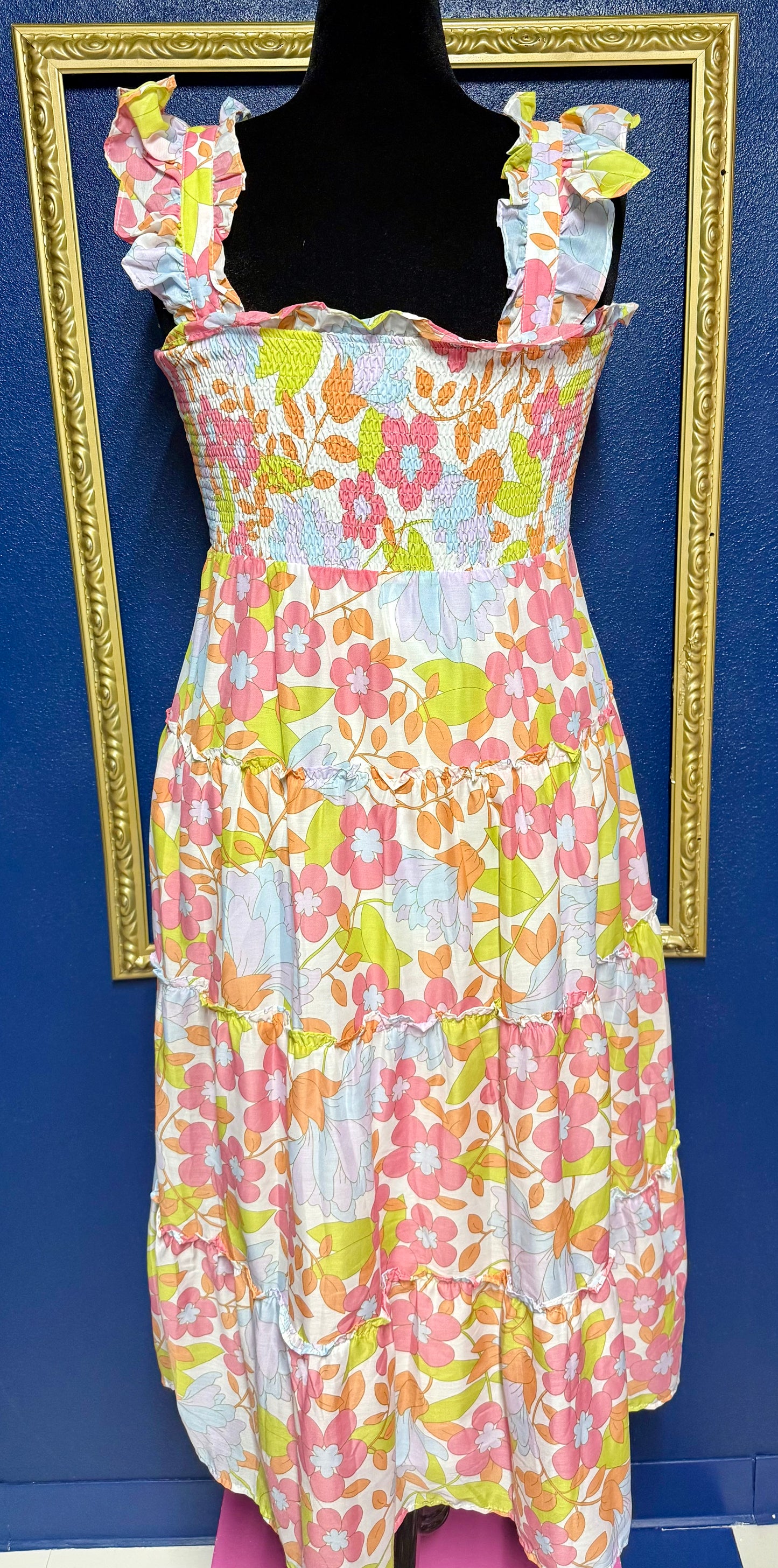 J. Marie Smocked Floral Dress