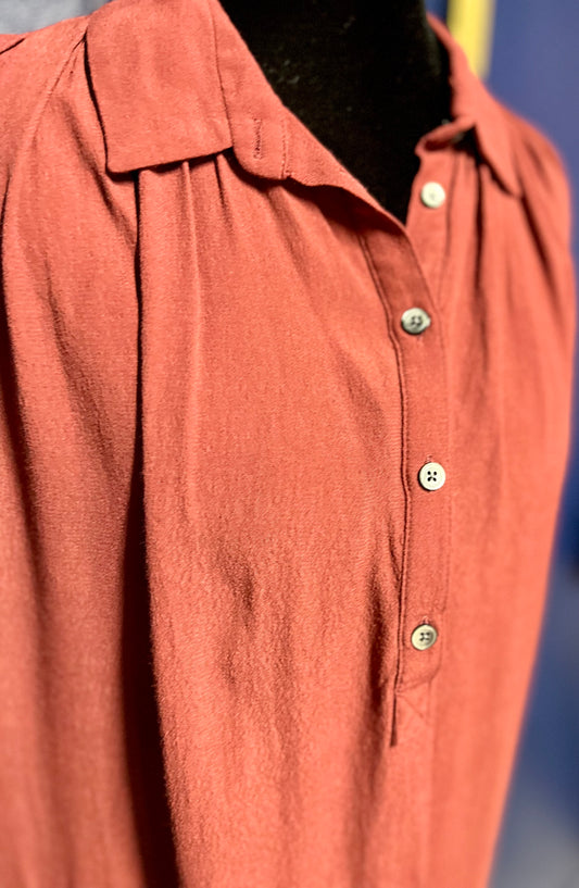 Madewell Maroon Button Blouse