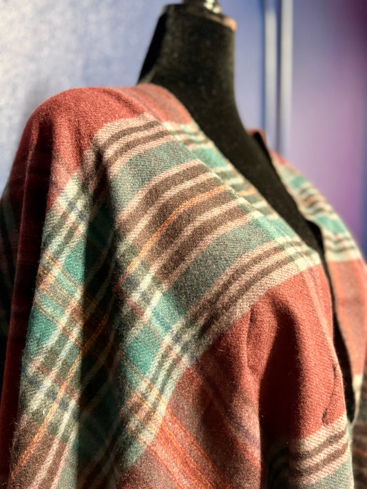 Super Soft Maroon Plaid Shawl
