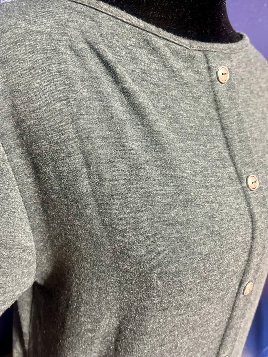 Pink Clover Gray T-Shirt with Button Detail