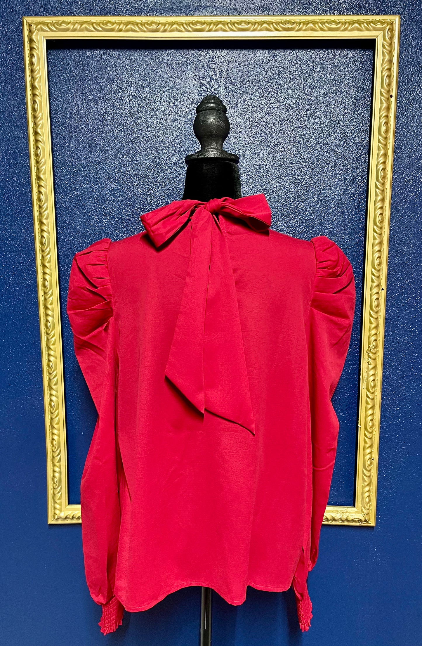 Flying Tomato Dark Red Puff Sleeve Blouse