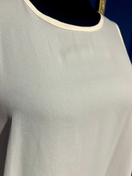 Red Dress Simple Cream Blouse