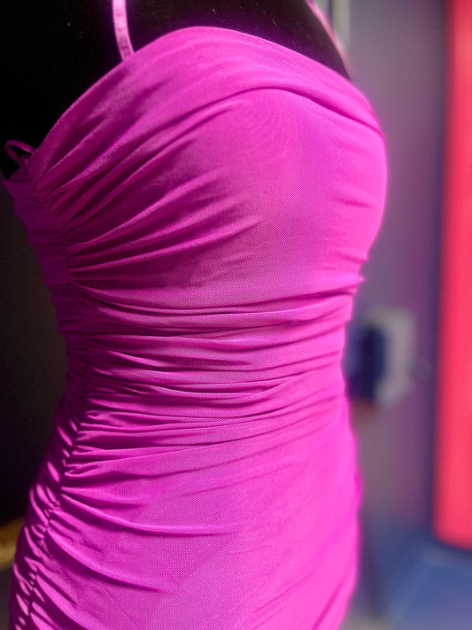 AFRM Bright Purple Rouched Mini Dress