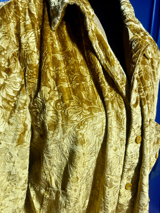 Umgee Gold Velvet Button Down