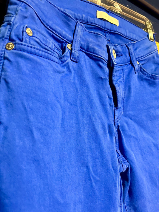 7 for All Mankind Royal Blue Skinny Jeans