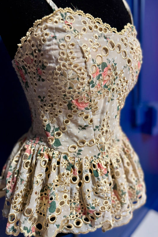Vici Floral Eyelet Peplum