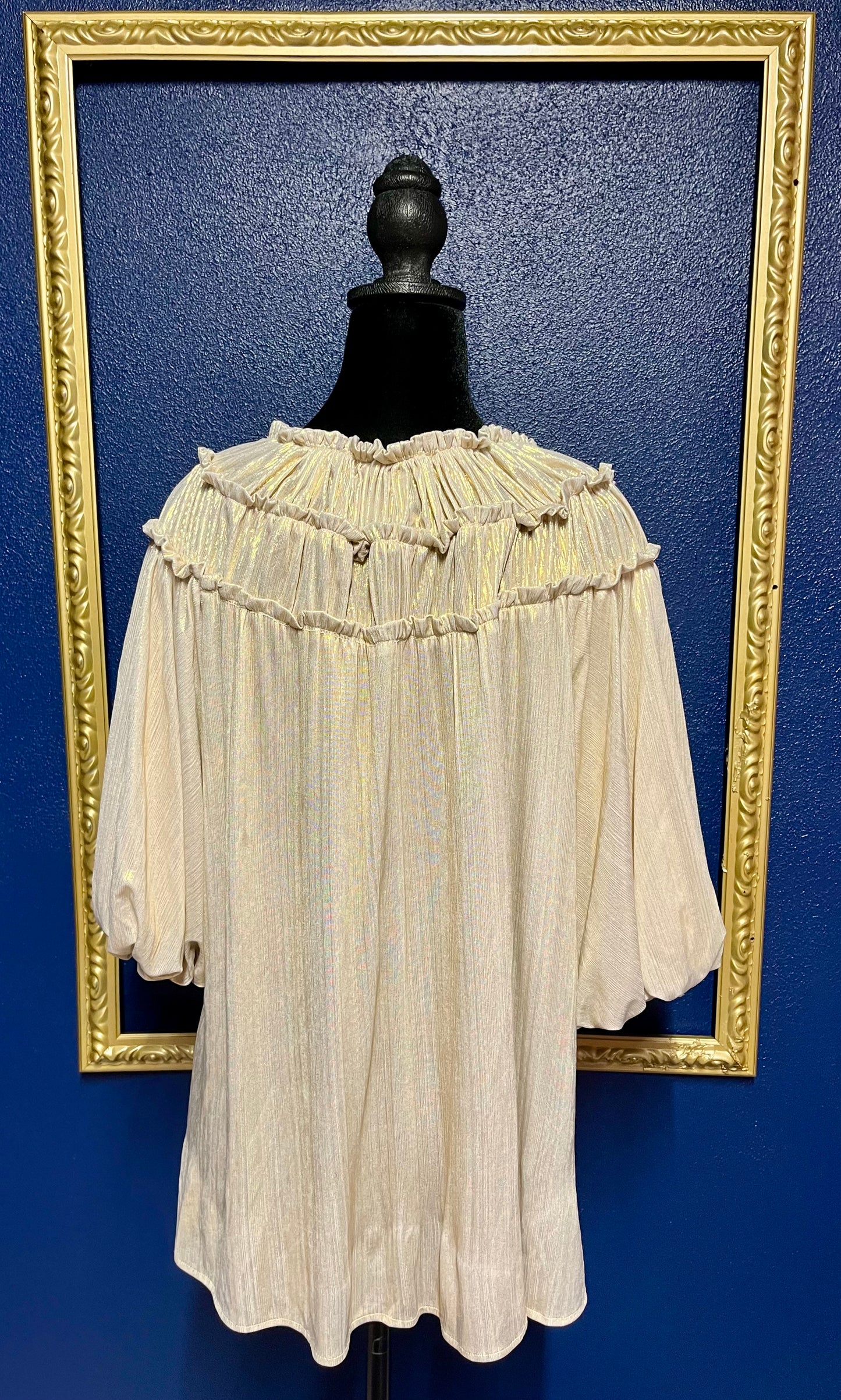 Entro Gold Metallic Gathered Blouse