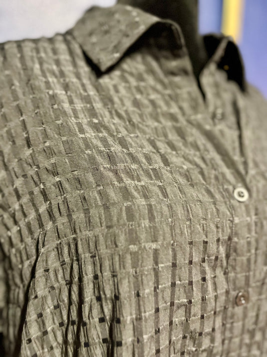 SHEIN Black on Black Patterned Blouse