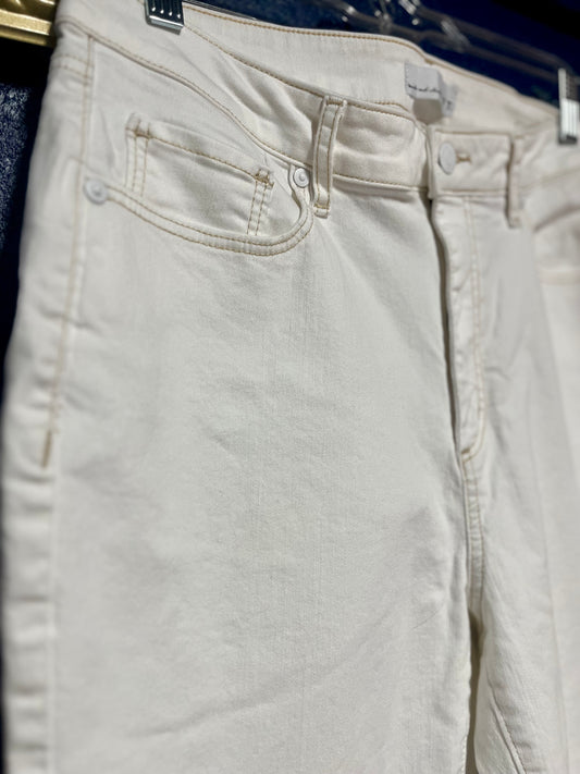 Loft Kick Crop White Jeans