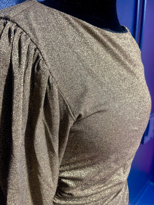 Artelier Nicole Miller Gold Shimmer Top