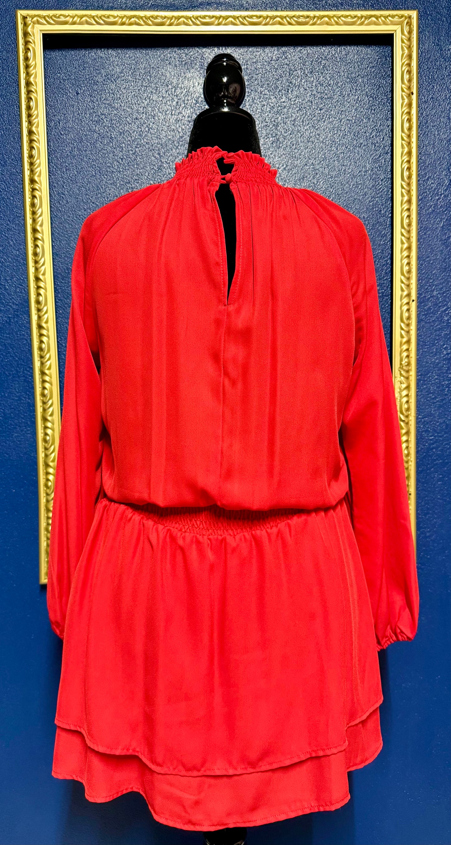 Veronica Red Smocked Dress