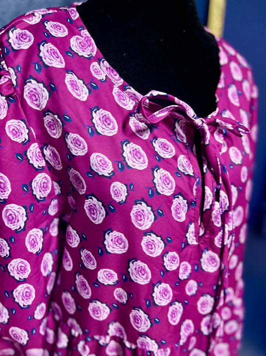 Hipster Row Purple Floral Dress