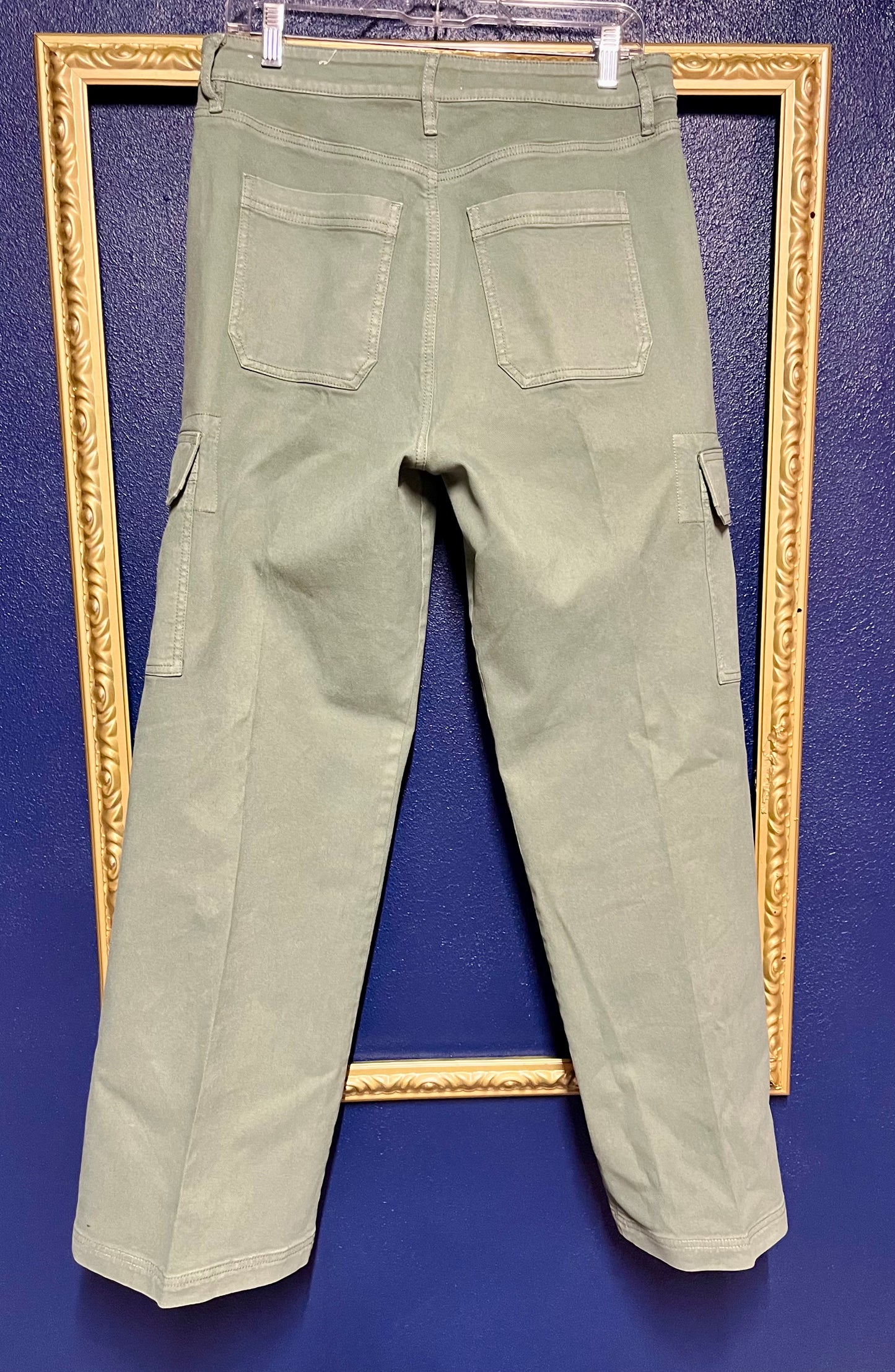 Loft Green Wide Leg Cargo Jeans