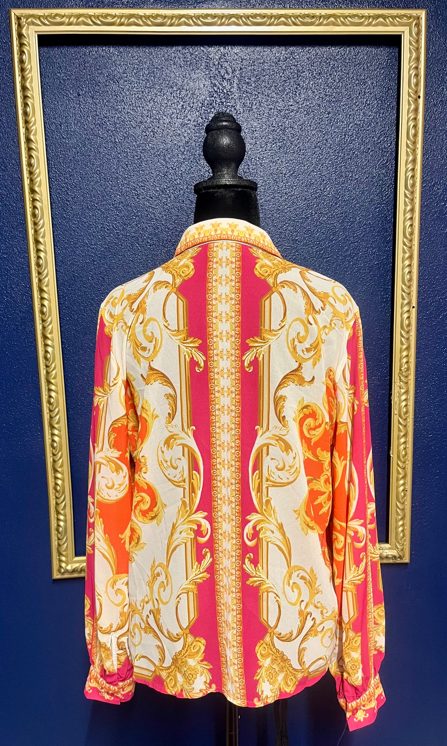 Vici Vibrant Print Button Down Blouse