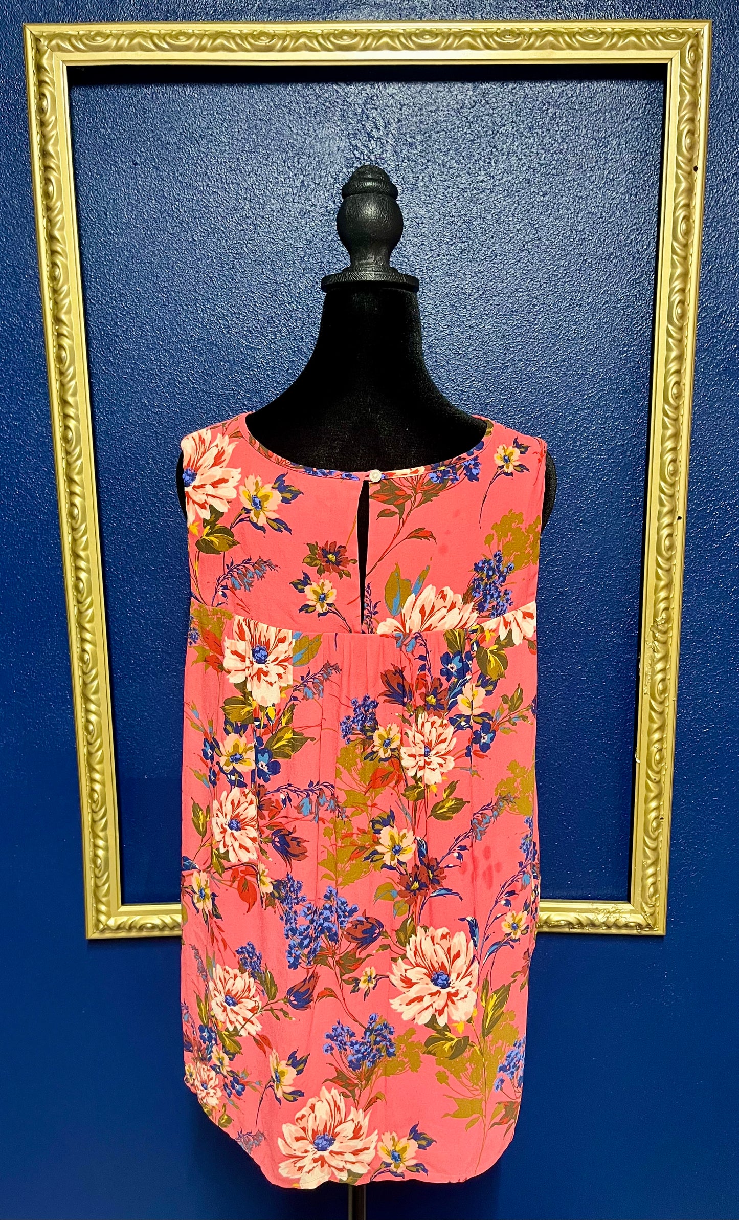 Loft Coral Floral Sleeveless Blouse