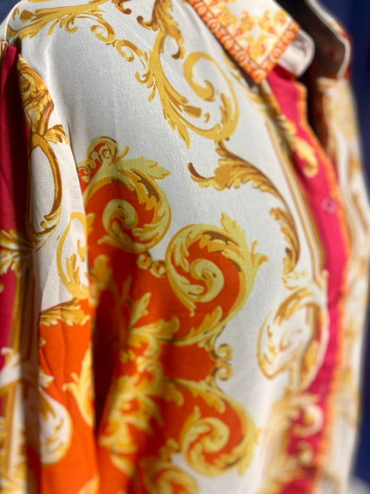 Vici Vibrant Print Button Down Blouse