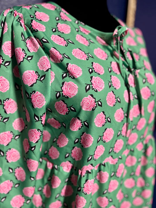 Hipster Row Green Floral Dress