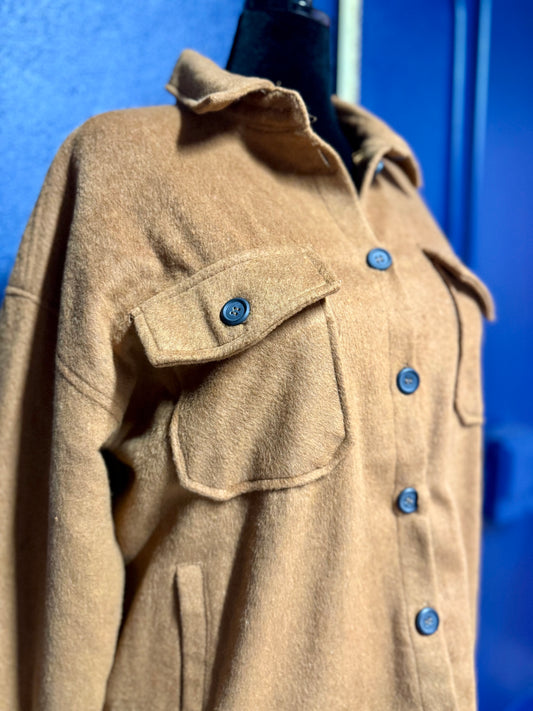 Thread and Supply Soft Brown Shacket