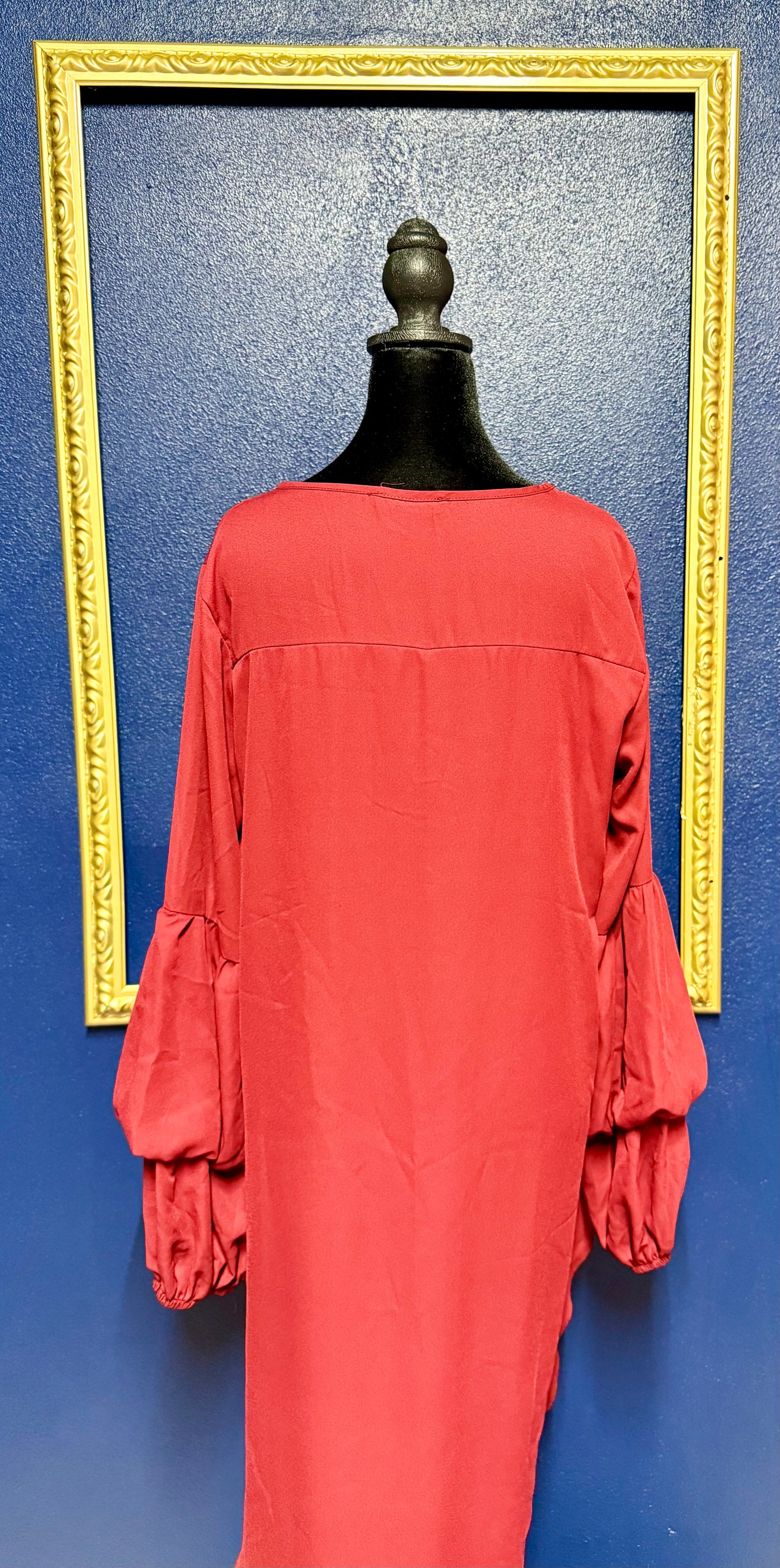 PrettyGarden High Low Maroon Blouse