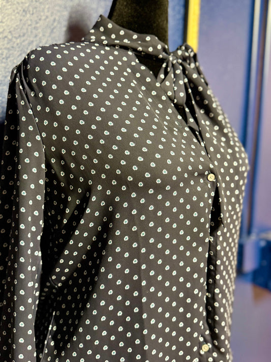 J. Crew Navy Print Blouse