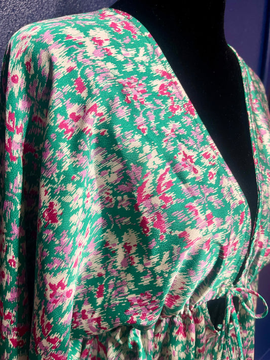 Meet Me in Santorini Green Silk Dress