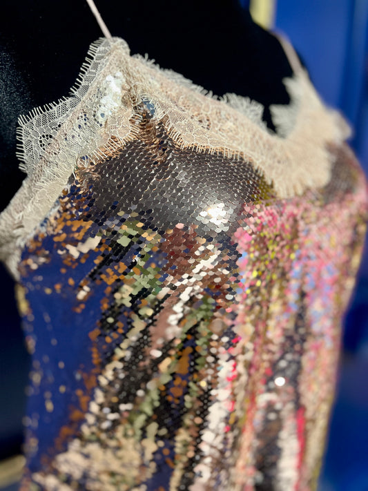 Nine West Sequin and Lace Blouse