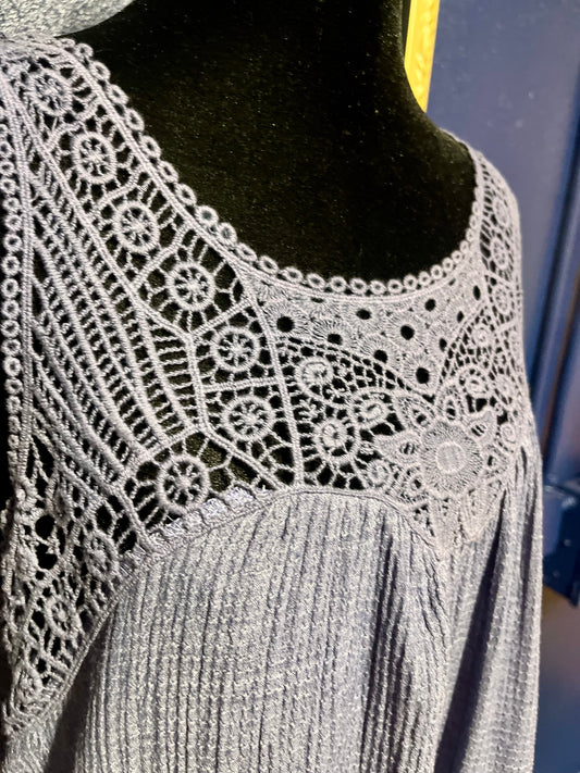 Entro Navy Embroidered Dress