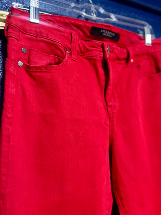 Liverpool Red Hugger Ankle Jeans