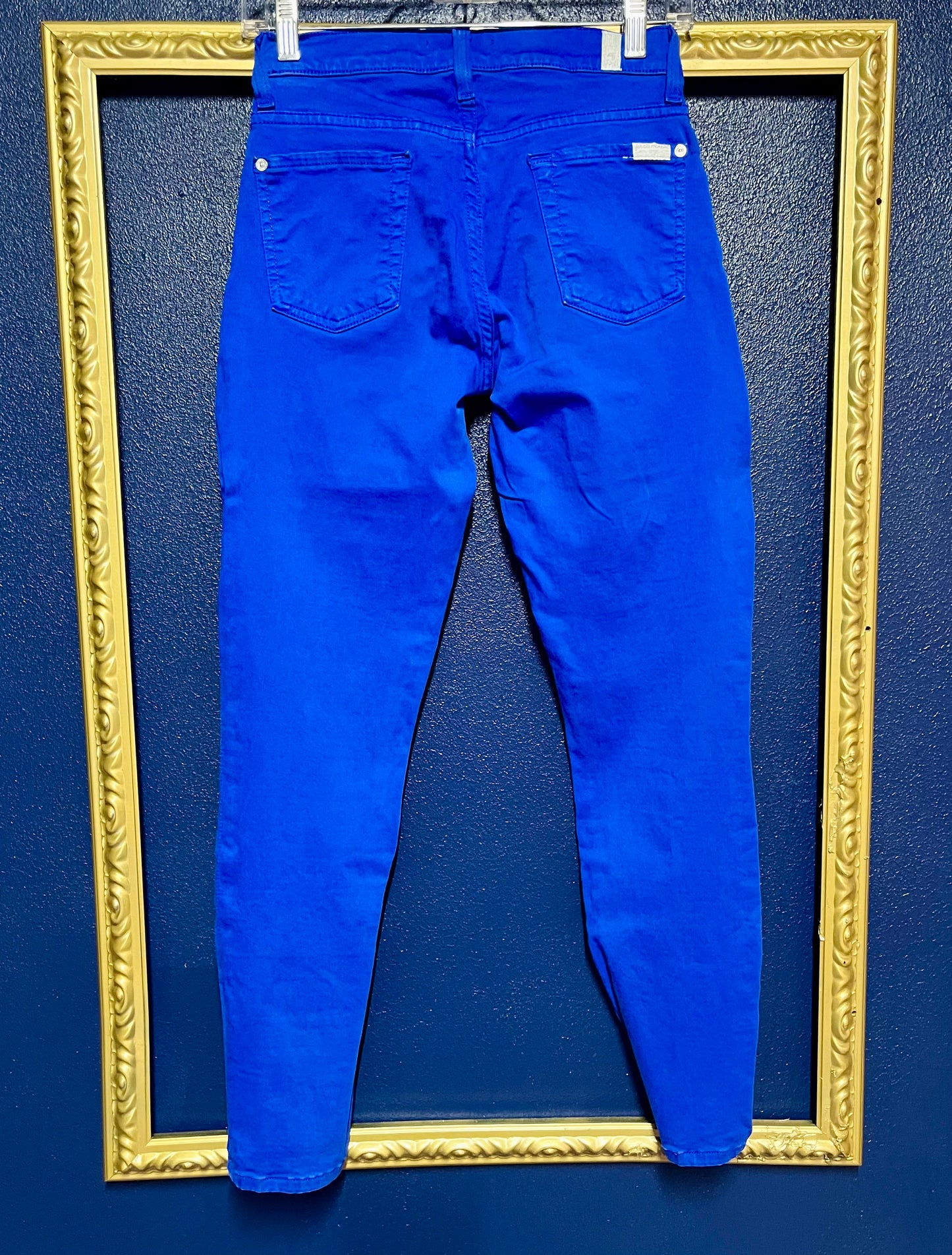 7 for All Mankind Royal Blue Skinny Jeans