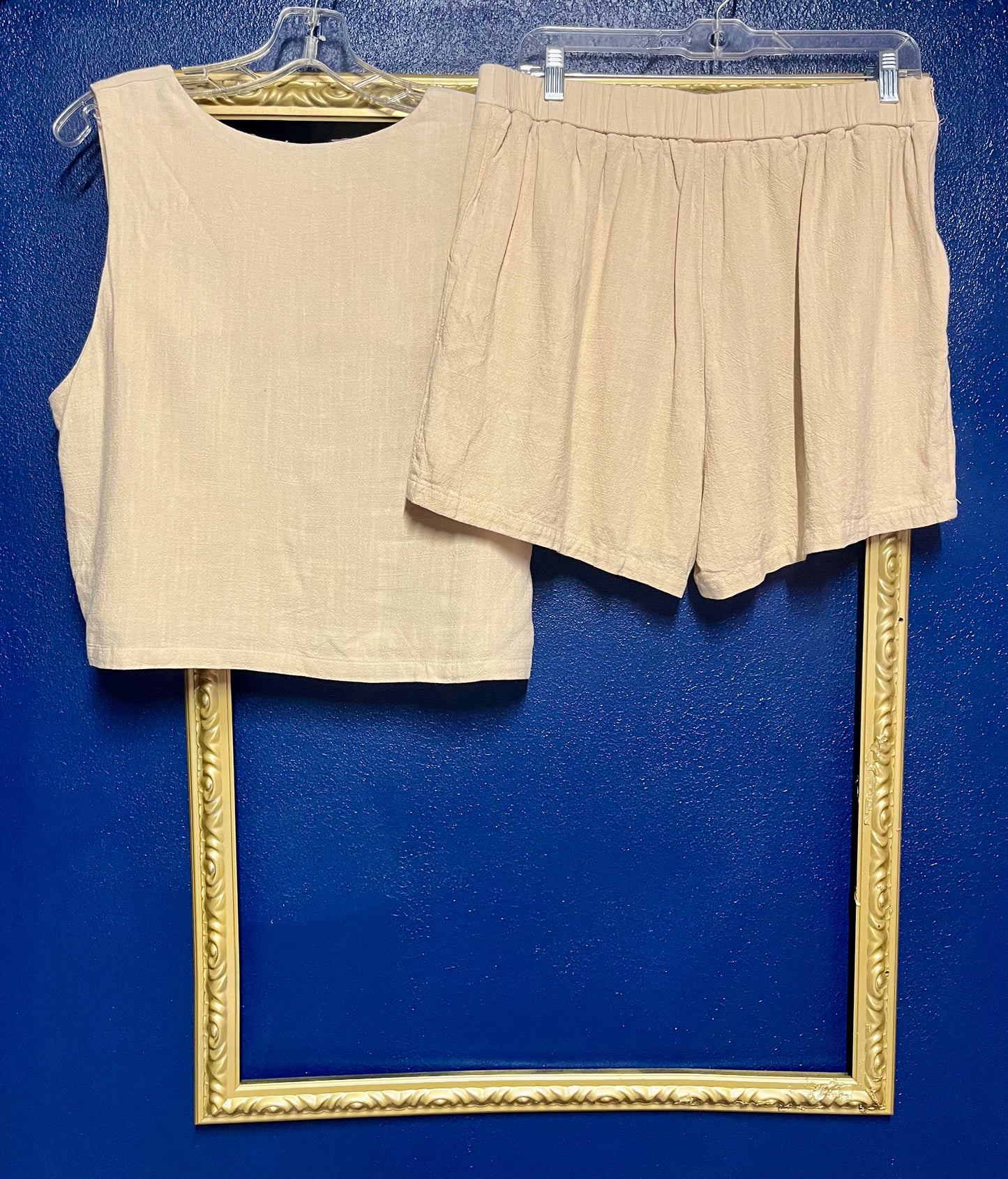 Trendy Queen Tan Linen Set