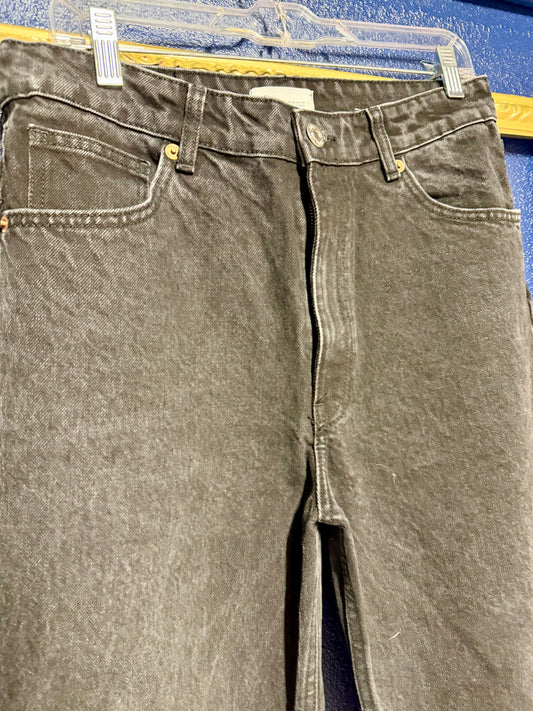 Zara Black Denim Wide Leg Long Jeans