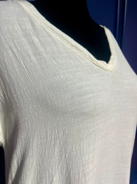 Umgee White Raw Hem Dress