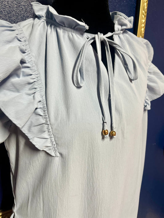 Dokotoo Powder Blue Ruffle Dress