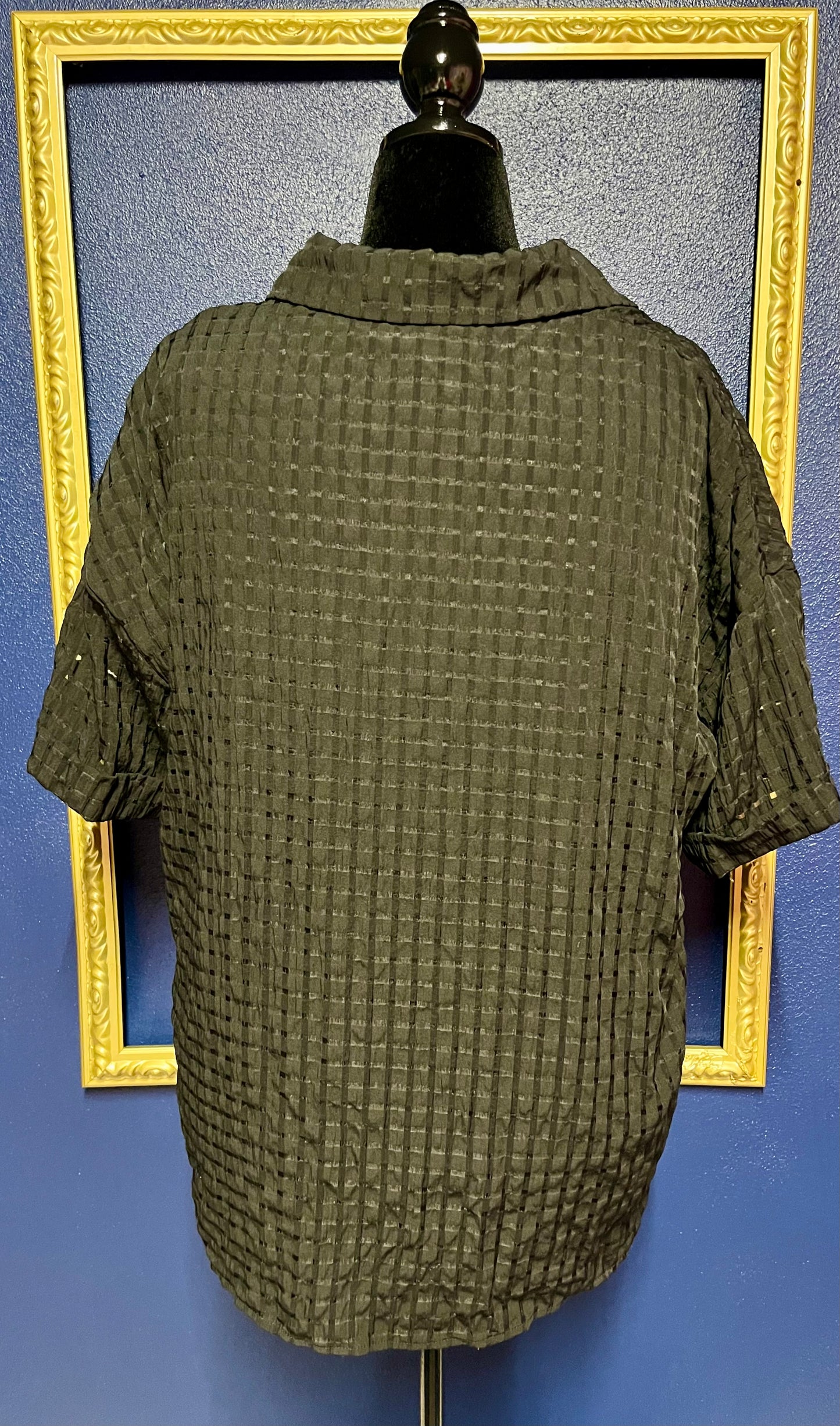 SHEIN Black on Black Patterned Blouse