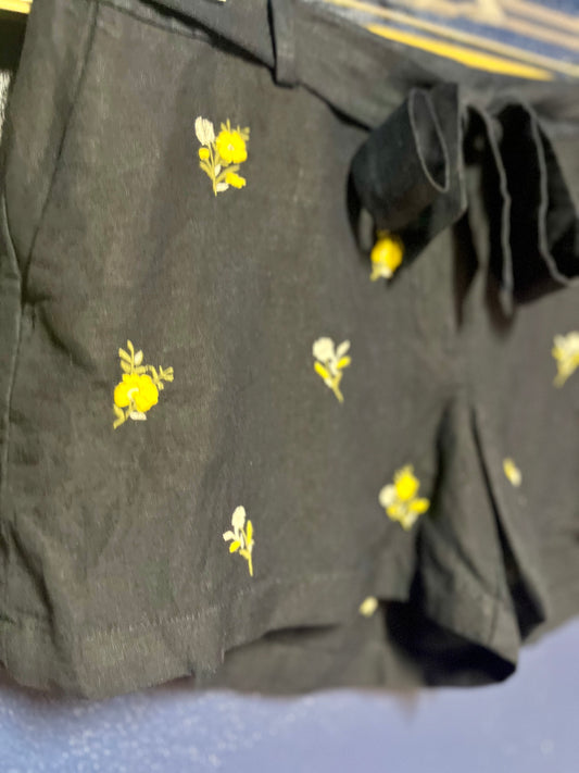 Loft Navy Embroidered Shorts