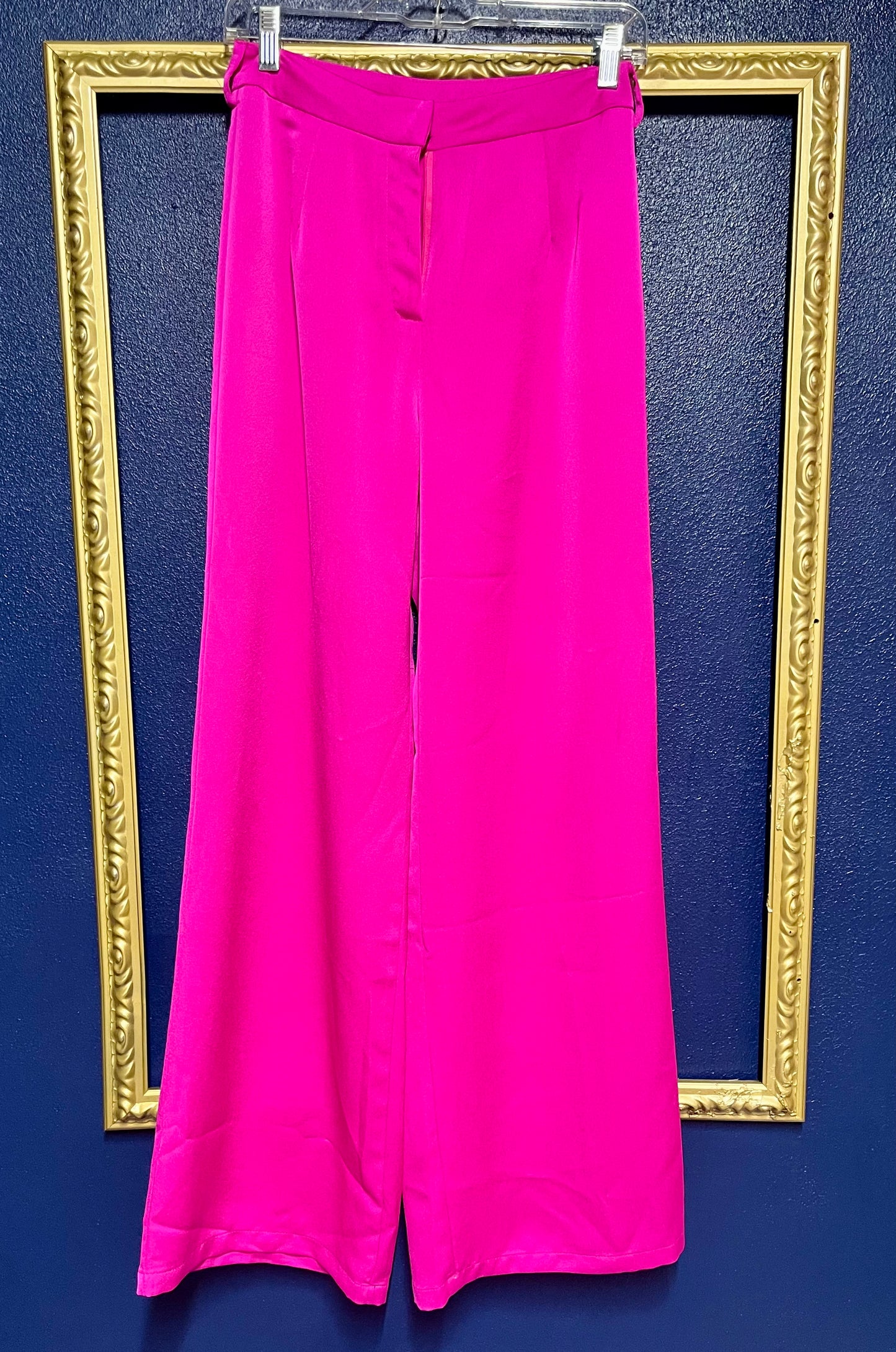 Neon Pink Silk Dress Pants