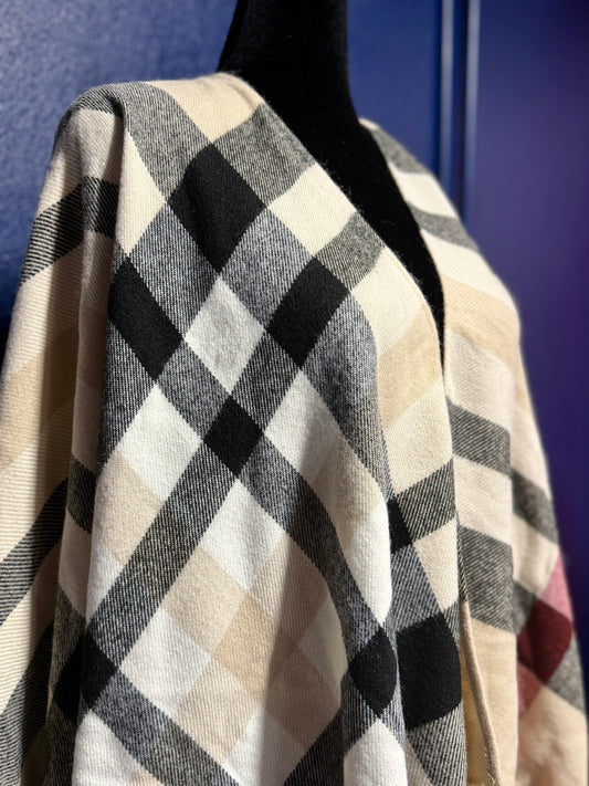 Tan Plaid Shawl