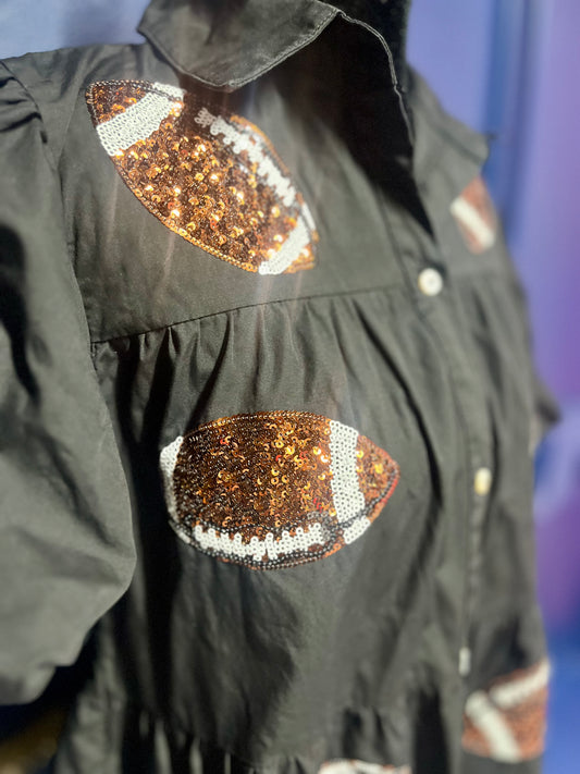 Peach Love Sequin Football Dress