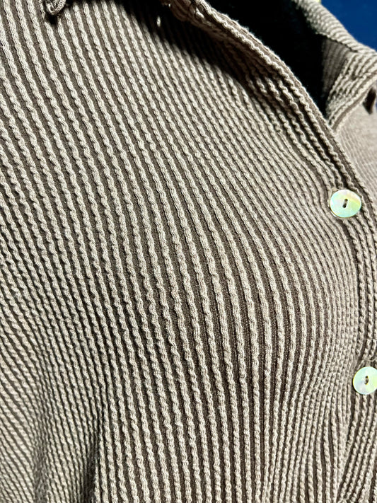 Blumin Brown Ribbed Button Down