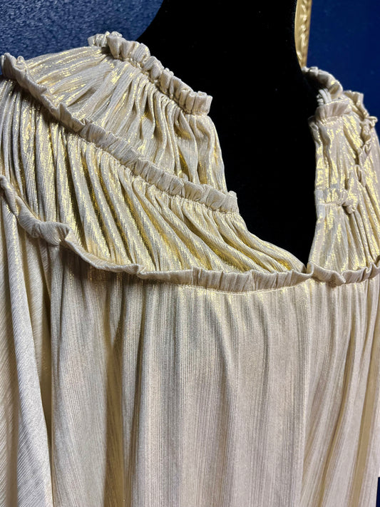 Entro Gold Metallic Gathered Blouse