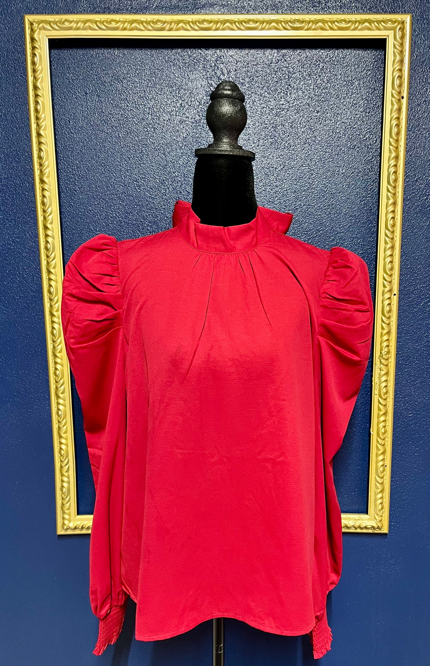 Flying Tomato Dark Red Puff Sleeve Blouse