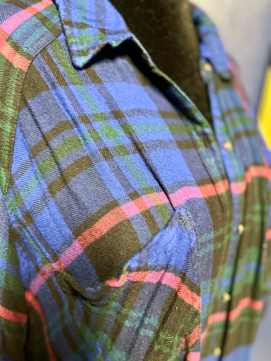 Torrid Blue and Purple Flannel