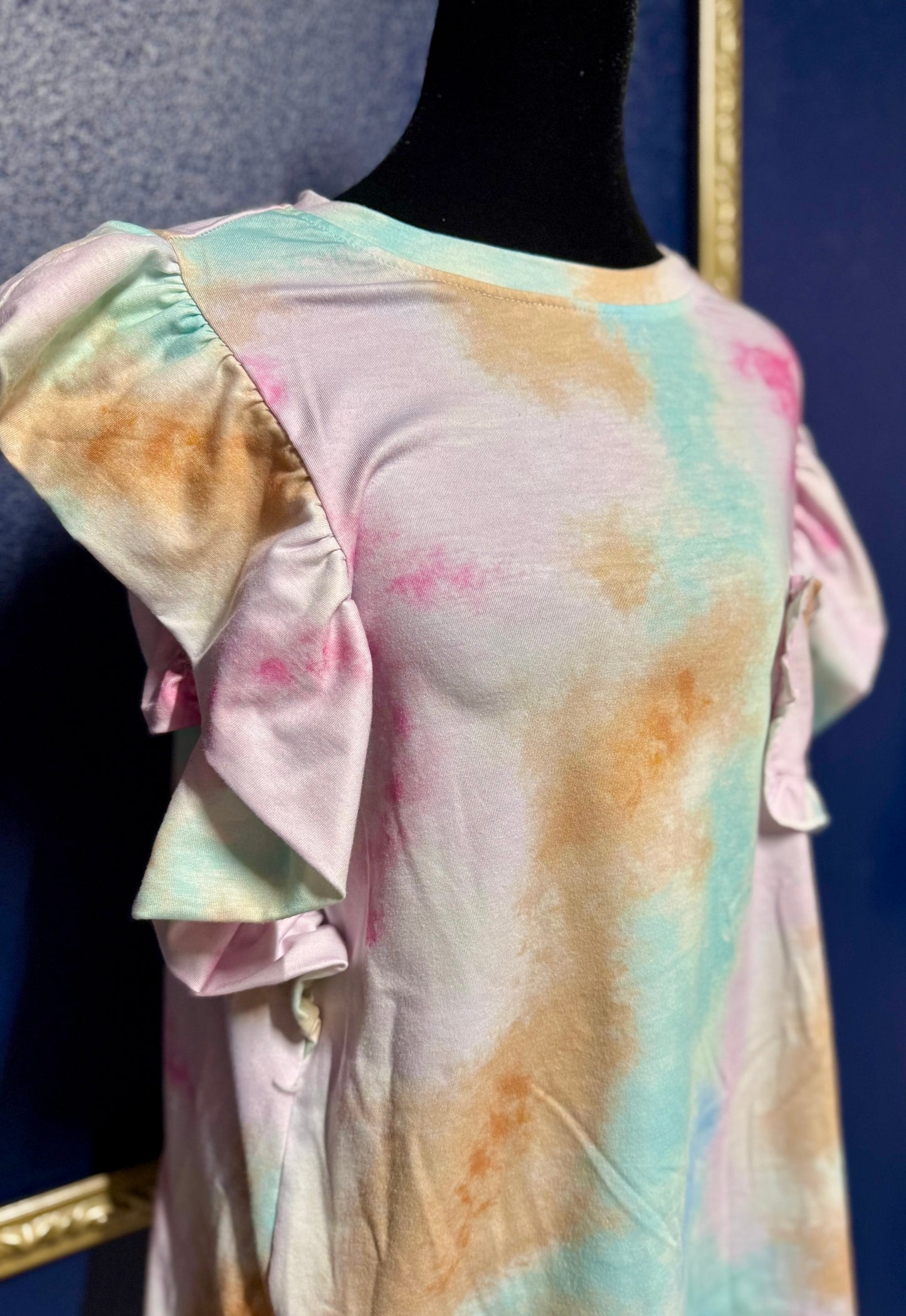 Tie Dye Ruffle Shirt