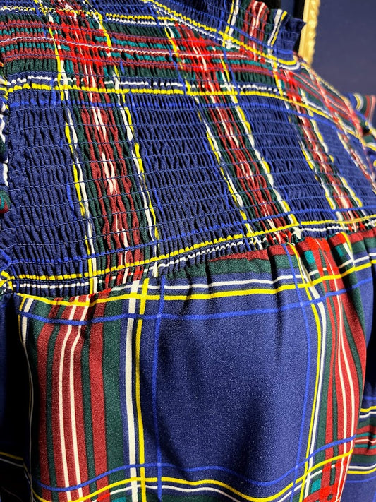 Sugarlips Blue Plaid Blouse