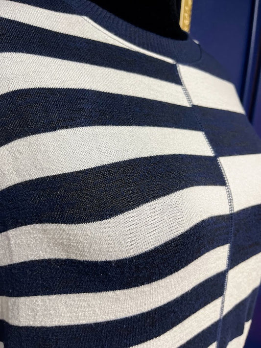 Time and Tru Navy and White Striped Sweater