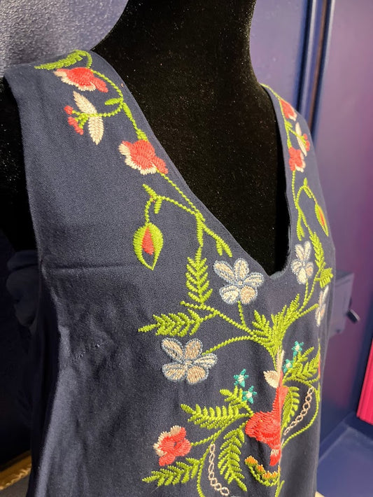 Umgee Navy Embroidered Dress