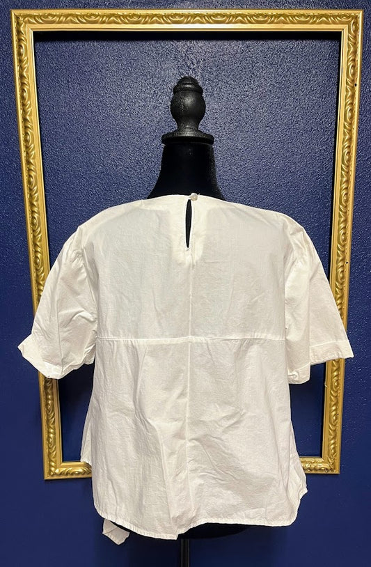 Love Tree White Front Tie Blouse