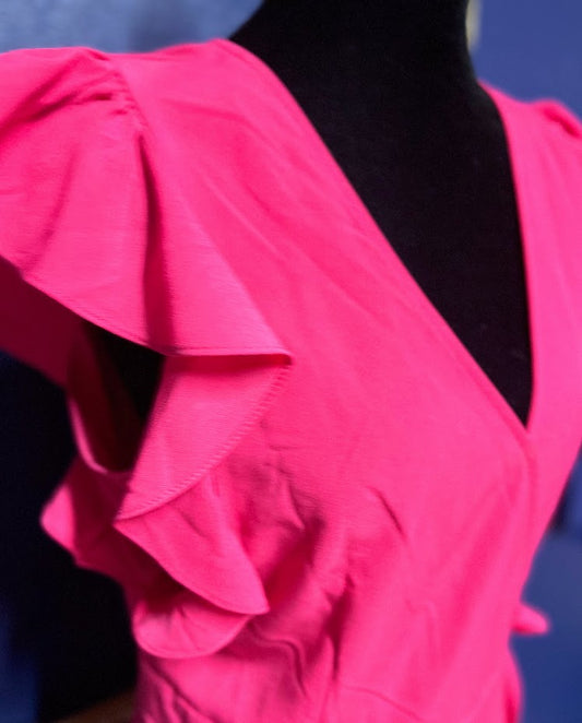 Who What Wear Pink Wrap Dress