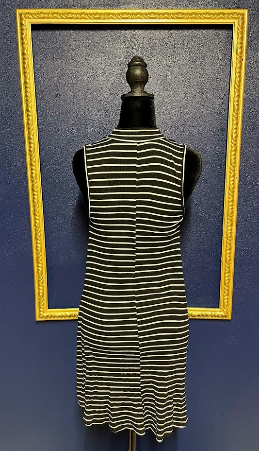 Sweet Claire Striped Ribbed Sleeveless Dress